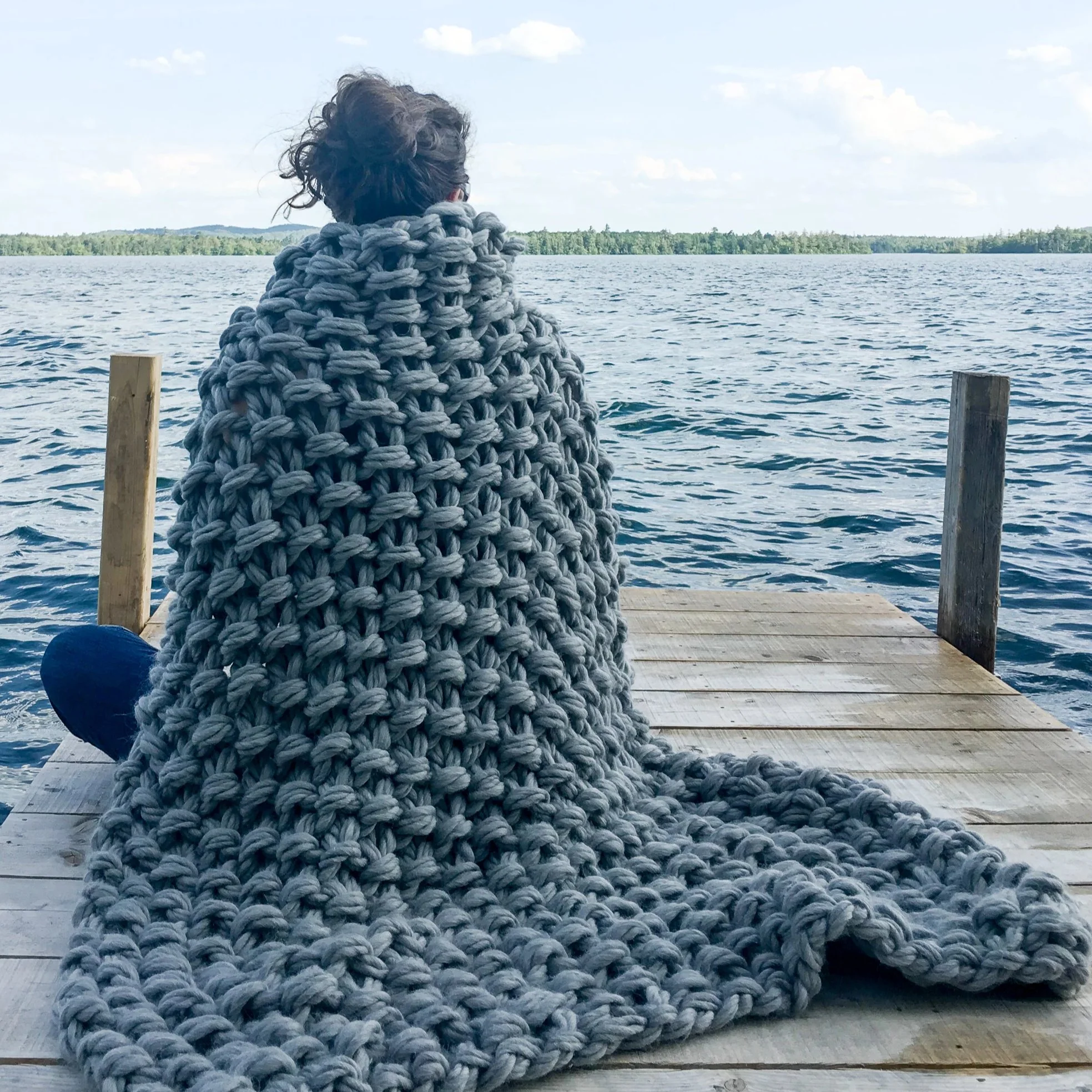 Arm Knit Seed Stitch Blanket Pattern - Image 4
